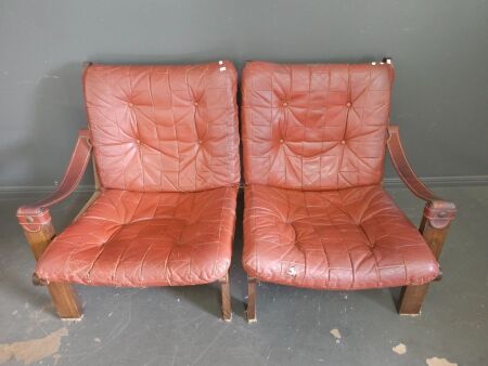 2 Seater Danish Mid Century Sling Chairs