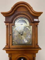 A.J.K West German Bevelled Edged Glass Front Grandfather Clock 2200m H with key  and Moon Dial - 2