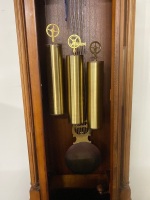 A.J.K West German Bevelled Edged Glass Front Grandfather Clock 2200m H with key  and Moon Dial - 5