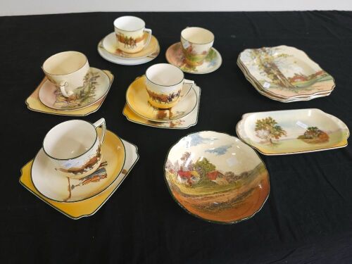 Selection of Royal Doulton Trios, Bowls & Plate