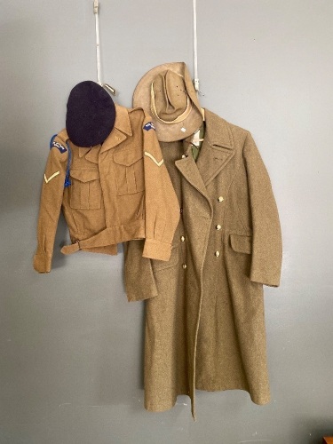 Army Jacket, Trench Coat, Beret and Slouch Hat