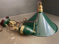 Green Industrial Style Metal Hanging Light with Pulleys - 2