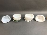 Pair of French Milk Glass Strawberry Jam Pots c1880's - 2