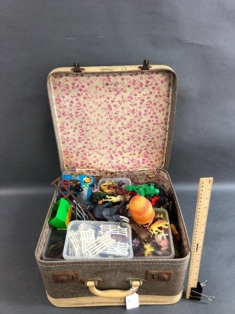 Vintage Case Full of Vintage Toy Animals