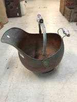 Large Copper Coal Scuttle