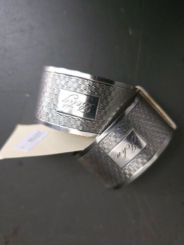 Hallmarked Sterling Silver Napkin Rings Birmingham 1948