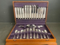 Rodd 6 Setting Silver Plate Cutlery Set in Art Deco Canteen