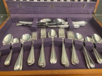 Rodd 6 Setting Silver Plate Cutlery Set in Art Deco Canteen - 3