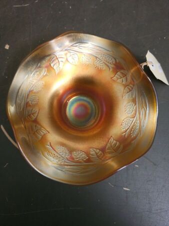 Vintage Marigold 'Vines' Carnival Glass Bowl