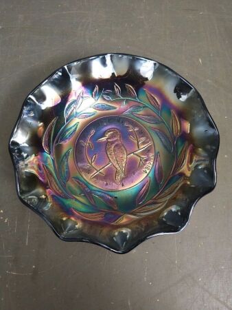 Amethyst Carnival Glass 'Kingfisher'