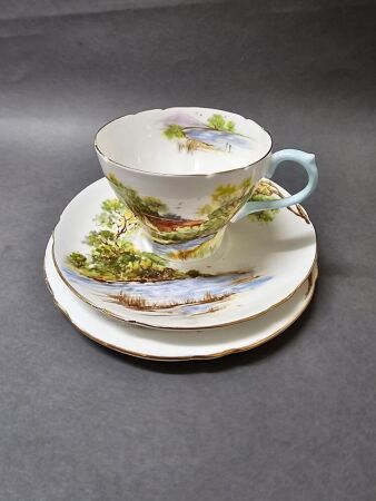 Shelley Bone China England Trio 'Old Mill'