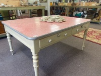 Laminate Topped Farm House Table with two drawers