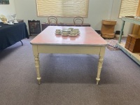 Laminate Topped Farm House Table with two drawers - 4