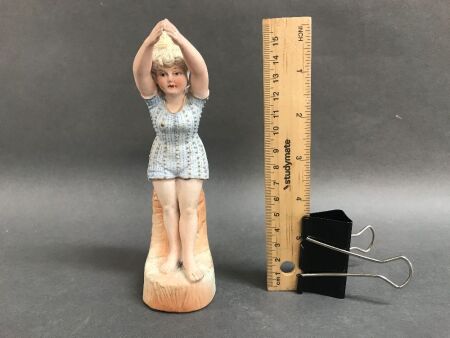 Victorian Bisque Diving Lady Figurine