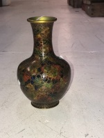 Beautiful Floral Design Cloisonne Vase c1960