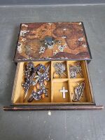 Jewellery (Book Box) with Stirling Silver and Hair Clips