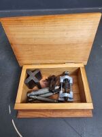 Wooden Box of Metalwork Tools