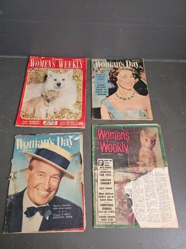 4 Vintage Womans Weekly Magazines on with Beatles Lift Out - Rare