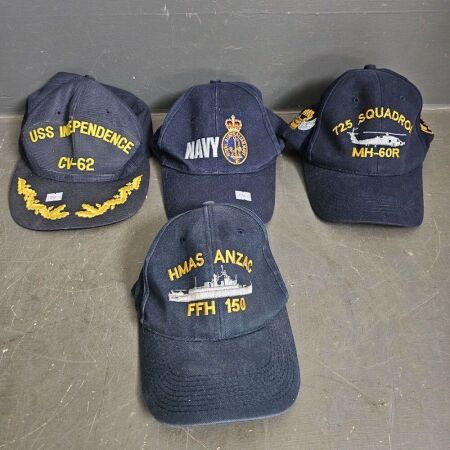 3 x Australin Navy and 1 x US Navy Caps