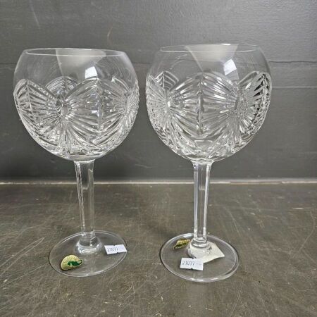 Pair of Waterford Crystal Millenium Happiness Goblets