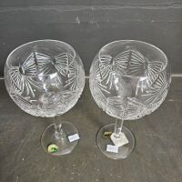 Pair of Waterford Crystal Millenium Happiness Goblets - 2