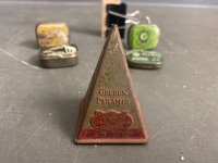 Very Rare Golden Pyramid Gramaphone Needle Tin & 4 Extra Tins of Needles - 3