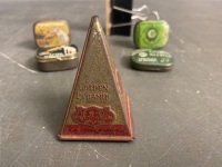 Very Rare Golden Pyramid Gramaphone Needle Tin & 4 Extra Tins of Needles - 5