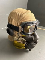 WWII RAAF Tropical Helmet w. U.S Bulbulian Oxygen on Demand Mask Later Goggles - 2