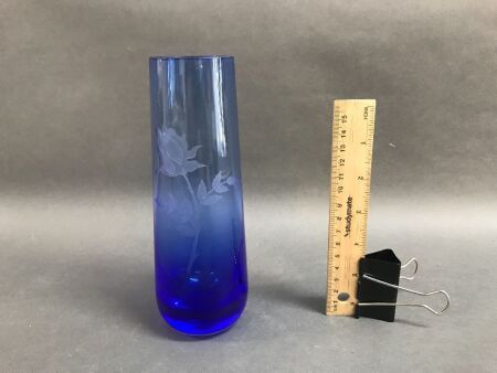 Blue Caithness Glass Vase