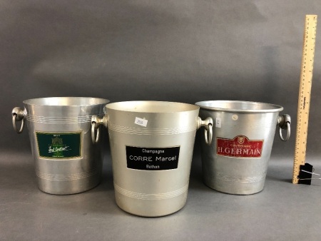 3 Vintage French Champagne Buckets