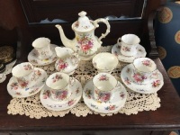 Antique Hand Painted Hammersley Coffee Set 15 Pieces