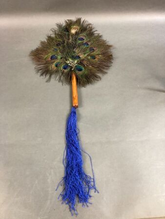 Peacock Feather Fan with Tassle