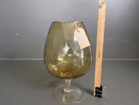 Mid Century Mod Brandy Glass Vase