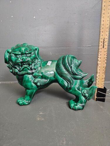 Asian Green Ceramic Komainu Figurine