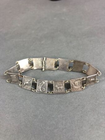 Vintage Sterling Silver Middle Eastern Bracelet