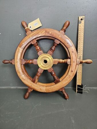 Vintage Timber Ships Wheel