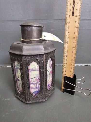 Antique Chinese Pewter Tea Caddy