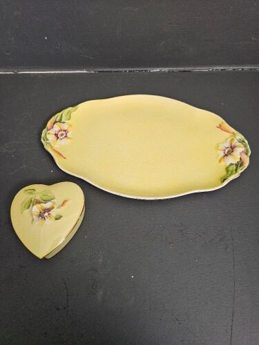 Royal Winton Dressing Table Tray & Heart Trinket Box