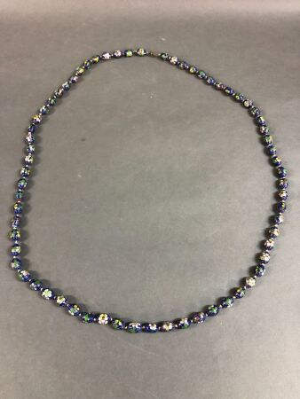 Long Strand of Oval Cloisonne Beads