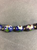 Long Strand of Oval Cloisonne Beads - 2