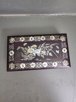 Mother of Pearl Inlaid Smokers Box w. Original Brass Ash tray - 4