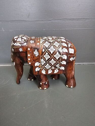 Handcarved Inlaid Elephant