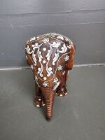 Handcarved Inlaid Elephant - 2