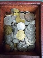 Silky Oak Donation Box with International Coins - 2