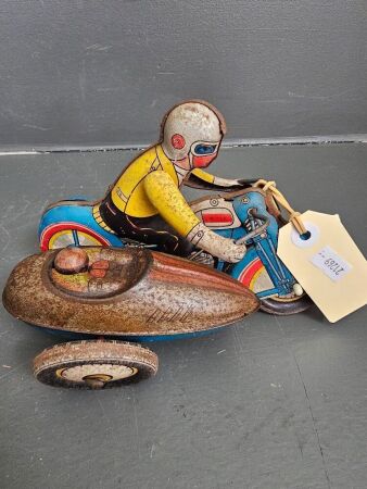 Tin Side Car Racer Clockwork