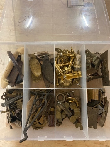 Mixed Lot of Brass Knobs, Hinges and Handles