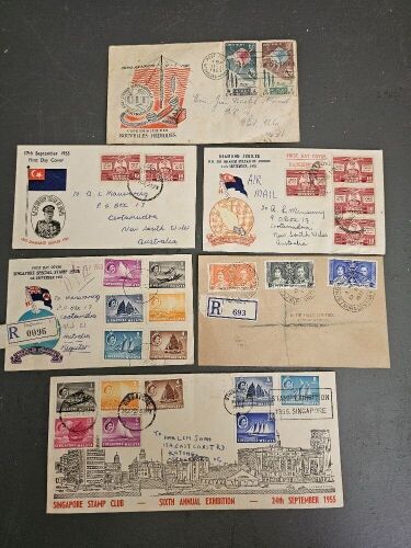 5 Malayan States First Day Covers & Special Issues & Nouvelles Hebrides