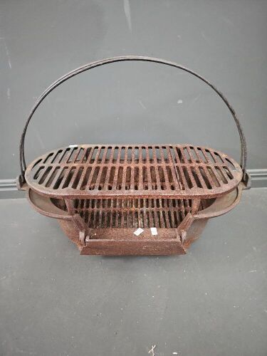 Oval Shaped Fire Pit with Grill