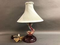 1950's Murano Glass Dolphin Lamp with Original Shade - 2