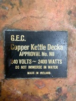 GEC Copper Kettle Decka Electric - 5